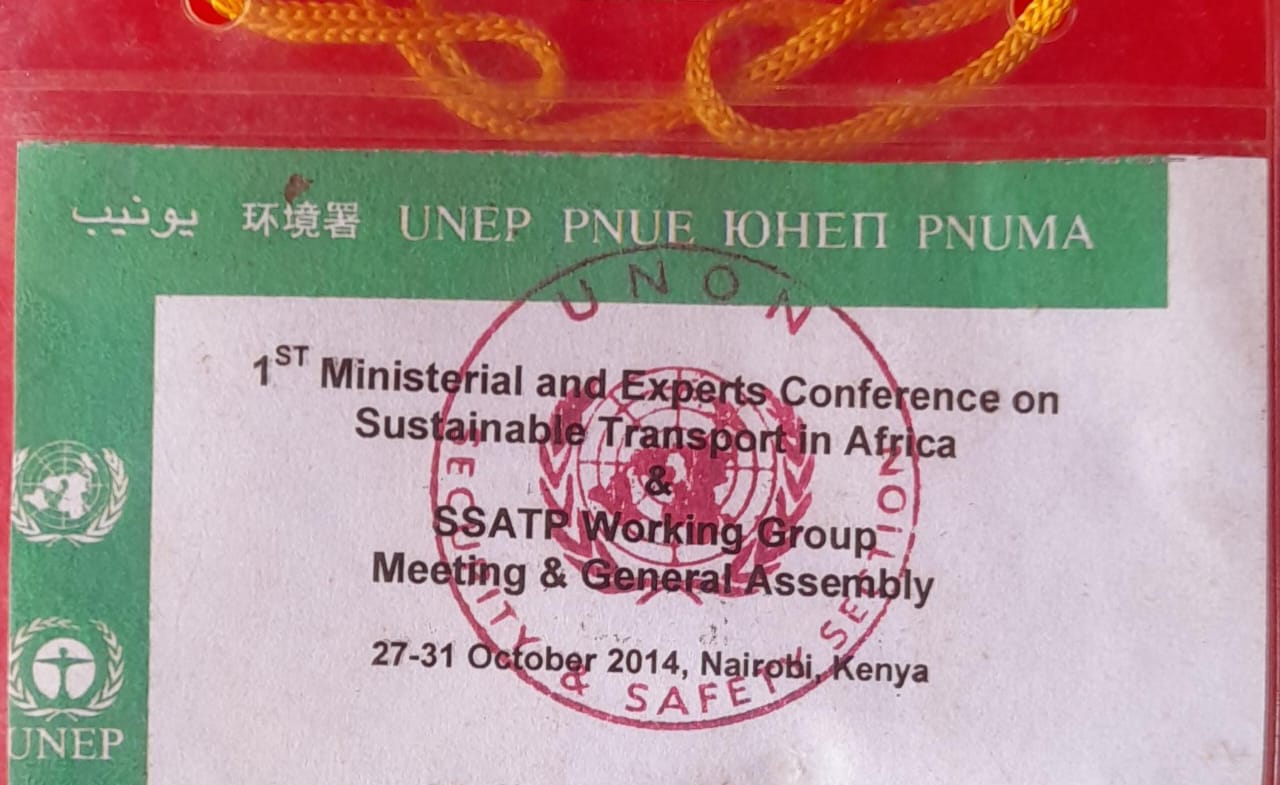 Badge: 1st Ministerial and Experts Conference on Sustainable Transport in Africa, Nairobi, 27–31 October 2014.